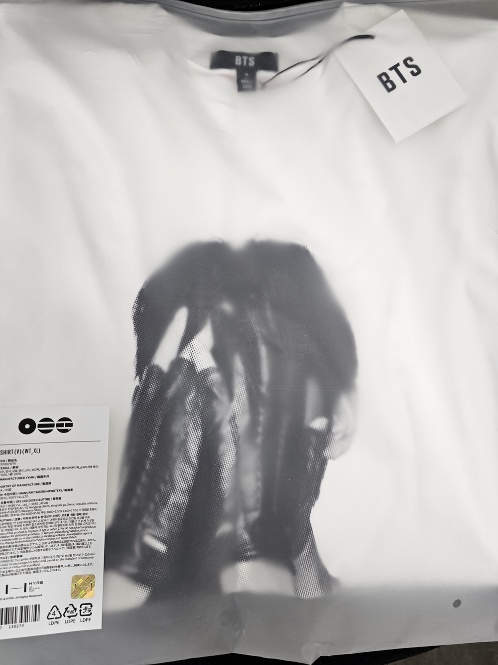 BTS White V Tshirt